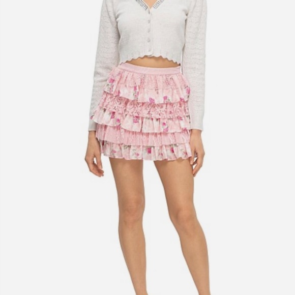 LOVE SHACK FANCY BRYNNER CROP CARDIGAN XS in PEBBLE - Picture 11 of 11